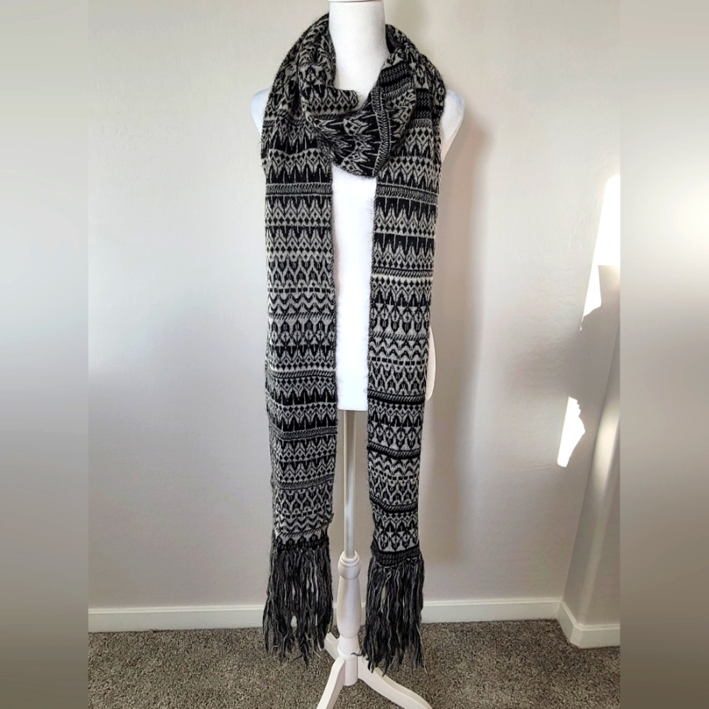 Burberry Kid mohair blend long striped scarf